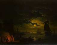 Vernet Claude Joseph Entrance to the Port of Palermo in the Moonlight  - Hermitage